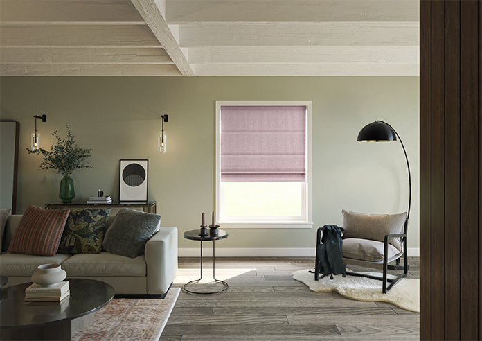 Delicate Chevron, Maroon - Roman Blind - Image 8